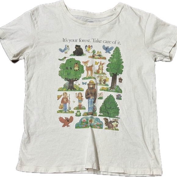 Smokey Bear Tops - Smokey the Bear White T-Shirt